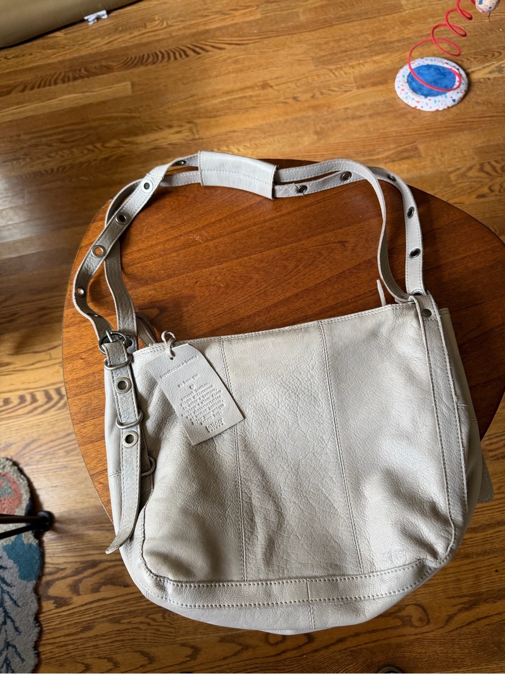 latico Light Gray Leather Shoulder Bag